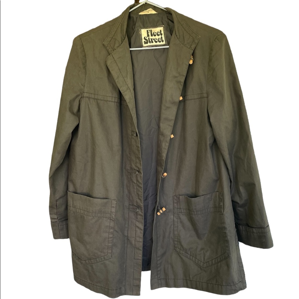 - Rare Vintage 1970’s Fleet Street Rain Shine Black Coat